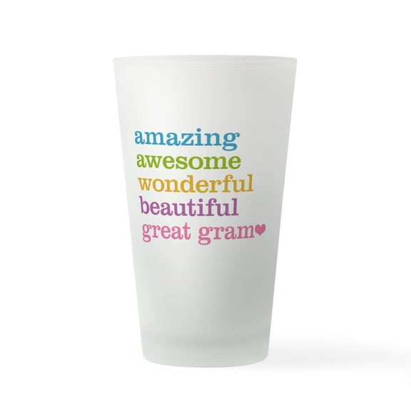 CafePress - Great Gram Amazing Awesome - Pint Glass, Drinking Glass, 16 oz. CafePress