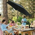 thumbnail image 5 of 7.5ft * 7.5ft Patio Umbrella with Crank and Push Button Tilt, Outdoor Table Market Umbrella with Aluminum Pole - Black, 5 of 10