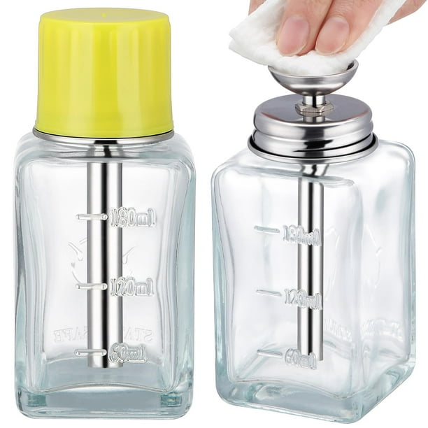 Dispensador Noverlife de acetona cuadrado de 180 ml con tapa, 2 unidades
