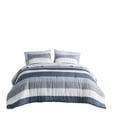 thumbnail image 6 of Stripe Comforter Set with Bed Sheets Blue/Grey King, 6 of 10