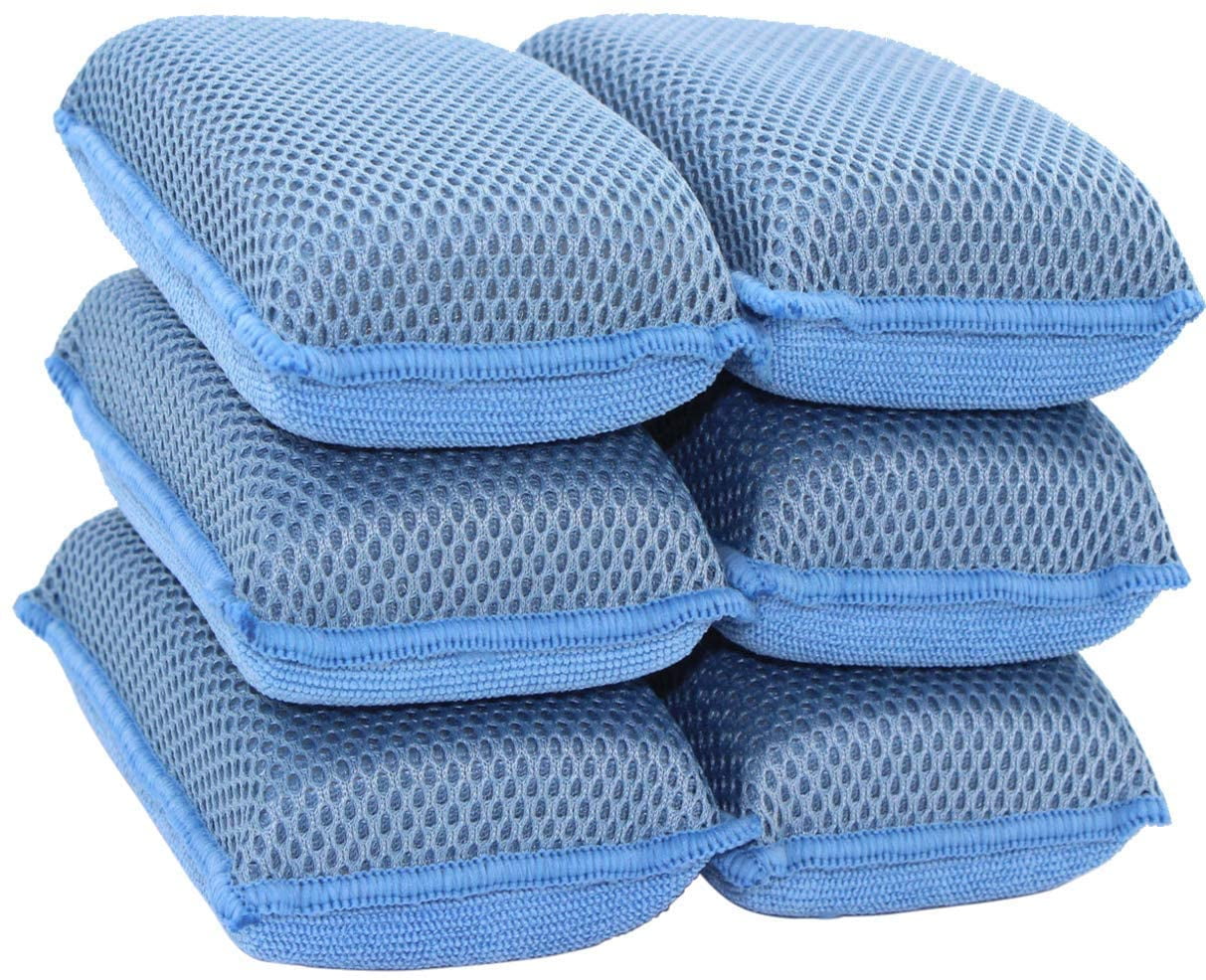 Miracle Microfiber Kitchen Sponge by ScrubIt (6 Pack) NonScratch