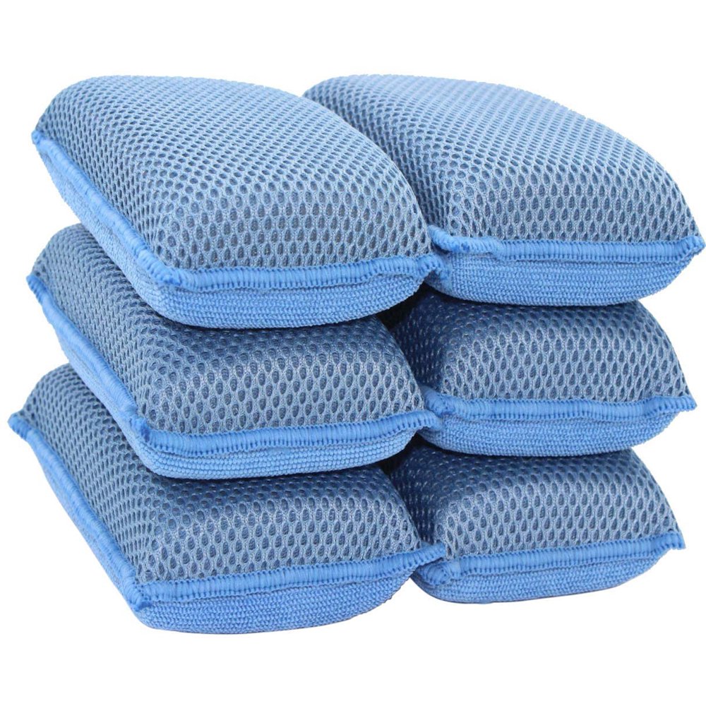 Miracle Microfiber Kitchen Sponge by ScrubIt (6 Pack) NonScratch