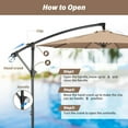 thumbnail image 6 of HealSmart 10ft Offset Hanging Patio Umbrella Cantilever Market Umbrellas with Crank & Cross Base, for Backyard, Poolside, Lawn and Garden, Tan, 6 of 8