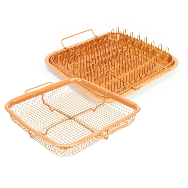 9x9" Bacon Rack and Crisper 3pc Set NonStick for Air Fryers & Ovens
