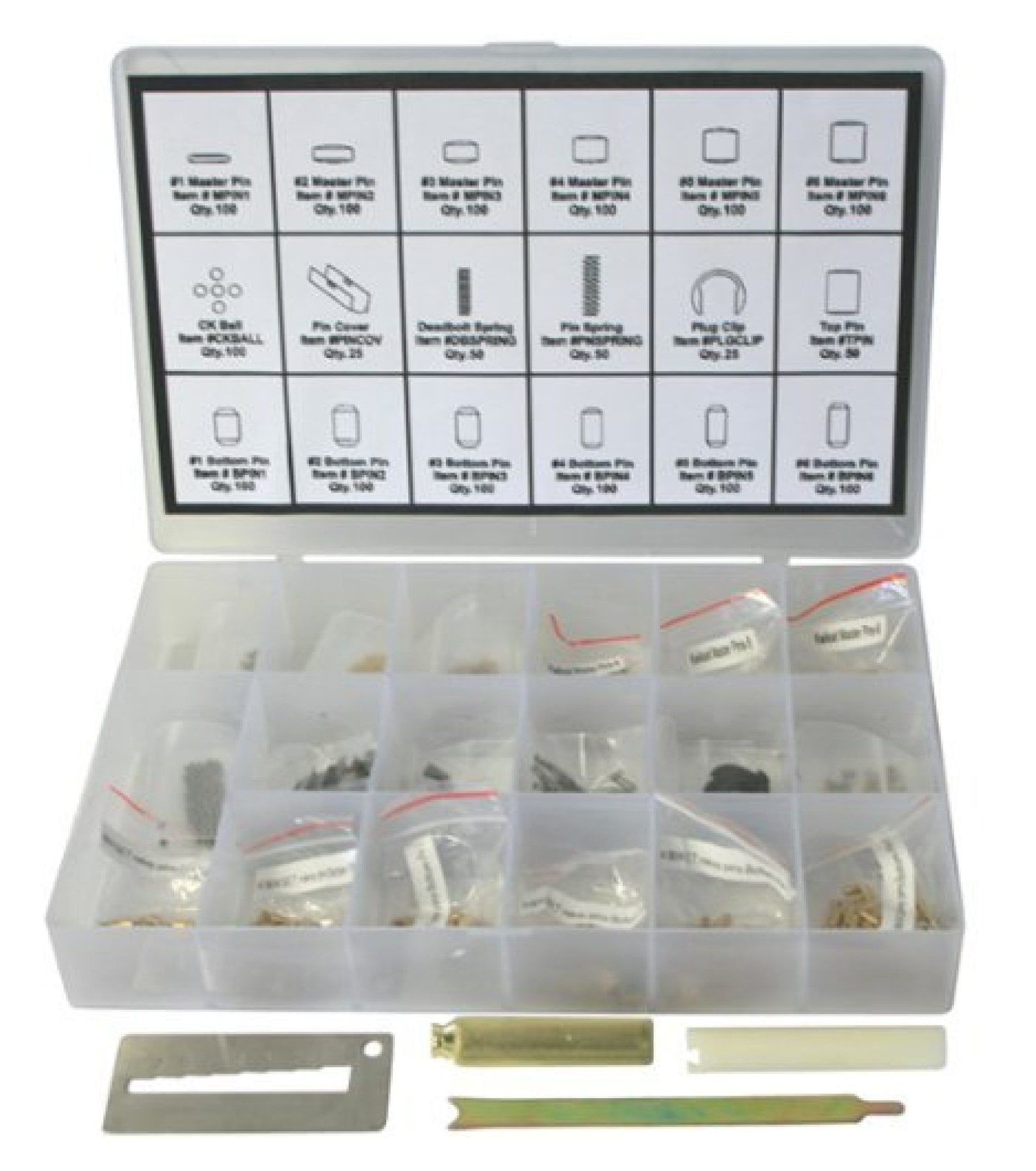 Keyway Compatible Rekey Pins Kit Rekeying Set Tool Box 4 Tools & 100 pins