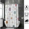 thumbnail image 4 of Bath Curtains Shower Curtain Floral Pattern with Flowers Rainbow Bathroom Waterproof Machine Washable 72x72 inch, 4 of 6