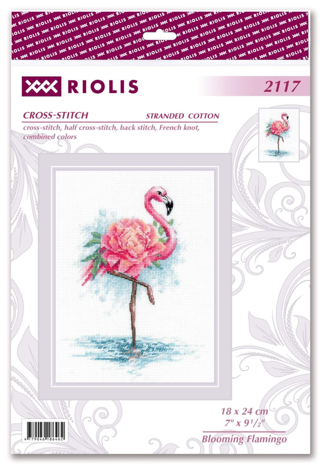 RIOLIS Counted Cross Stitch Kit 7"X9.5"-Blooming Flamingo (14 Count)
