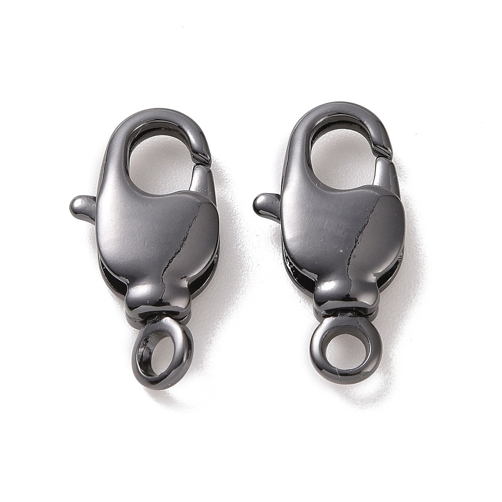 50pcs Rack Plating Brass Swivel Lobster Claw Clasps Swivel Snap Hook Long-Lasting Gunmetal 17x9x3.5mm