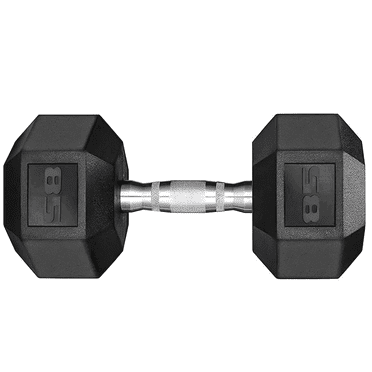 TLGREEN Rubber Coated Cast Iron Hex Dumbbell, 30-85lb,Single ,Strength Training Dumbbell for Workout & Exercise
