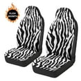 thumbnail image 4 of Uorisanigo Car Seat Covers Front Seats Only, Comfortable Plush 2-Pack Zebra Stripe Print Front Seat Covers, Universal Fit for Trucks Vans SUVs Sedans Automotive, 4 of 7