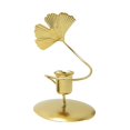 thumbnail image 4 of Portavelas cónico de hierro con estatua de hoja de Ginkgo, decoración de mesa versátil decorativa, elegante Dorado 1 Taza 1 Hoja, 4 of 9