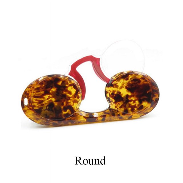NONOR-gafas de lectura de bolsillo para hombres y mujeres, Clip de Nariz de silicona, gafas de lectura redondas TR portátiles sin marco