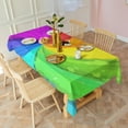 thumbnail image 3 of Rainbow Tie Dye Spiral Pattern Rectangle Tablecloth 60"x102",Waterproof Polyester Rectangle Table Cloth, Wipeable Spillproof Polyester Tablecloth for Dining, Camping, Indoor and Outdoor, 3 of 6