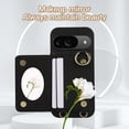 thumbnail image 3 of ELEHOLD Case for Google Pixel 9 / 9 Pro,Detachable Lanyard Crossbody Leather Wallet Case with Ring Holder & Mirror,Black, 3 of 9
