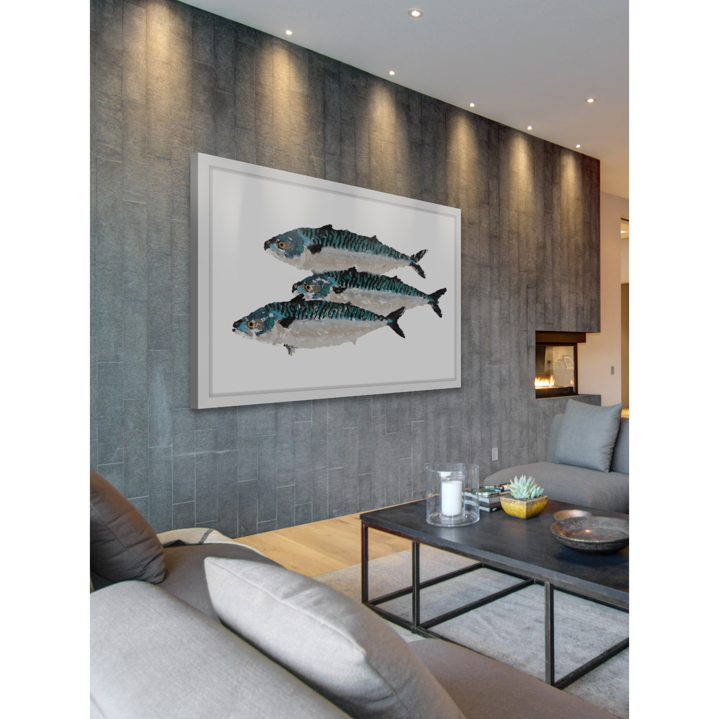 Marmont Hill "Fish Trio" by Michael Pantalos Framed Painting Print