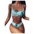 thumbnail image 1 of Plus Size Swimsuit Women Sexy Tie-Dye Pattern Top With Panty Bikini Set Swimmear, 1 of 5