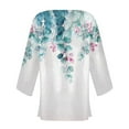 thumbnail image 4 of Tumotour Lightweight Cardigan For Women 3/4 Sleeve Floral Printed Kimono Loose Cover Up Blouse 2024 Summer Fall Casual Tops Cruise Outfits, 4 of 5