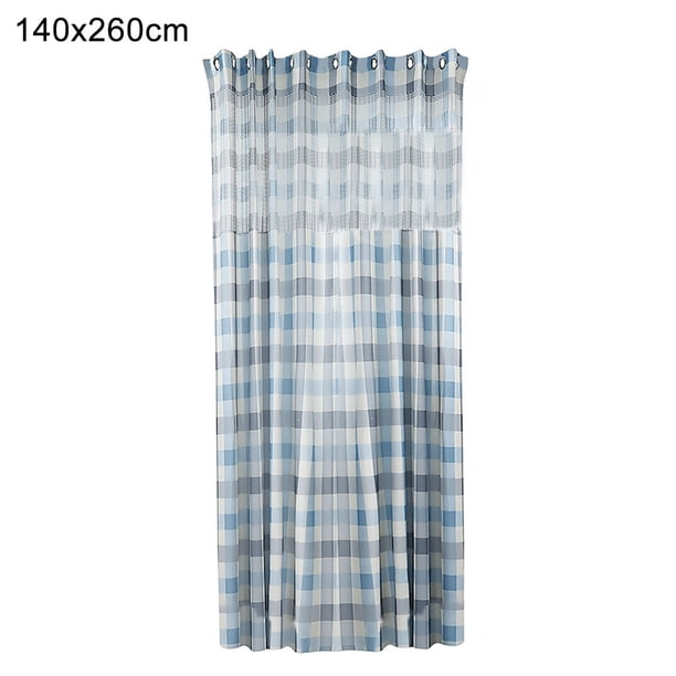 Cortina semitransparente Cortina de gasa de ventana transpirable Divisor de habitación para balcón de dormitorio, 140x260cm, Azul, 1 pieza Methold LF0161-03B