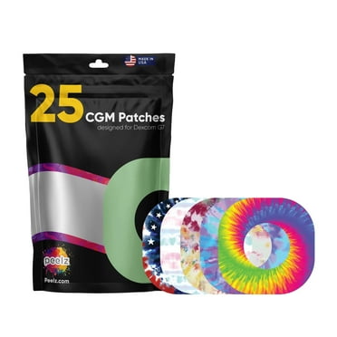 Dexcom G7 Adhesive Patches 25 Pack - US-Made Waterproof CGM Sensor Patches for 14  Days - Sensitive Skin Diabetic Patches for Glucose Monitor (Tie Dye Pack)