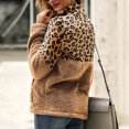 thumbnail image 5 of Pntutb Mujeres Otoño e Invierno Nuevos productos Chaqueta de mujer Yama Suéter de felpa Parche de leopardo top Abrigo cálido Pntutb Pntutb-3847, 5 of 5