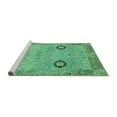thumbnail image 2 of Ahgly Company Machine Washable Indoor Square Oriental Turquoise Blue Traditional Area Rugs, 7' Square, 2 of 4