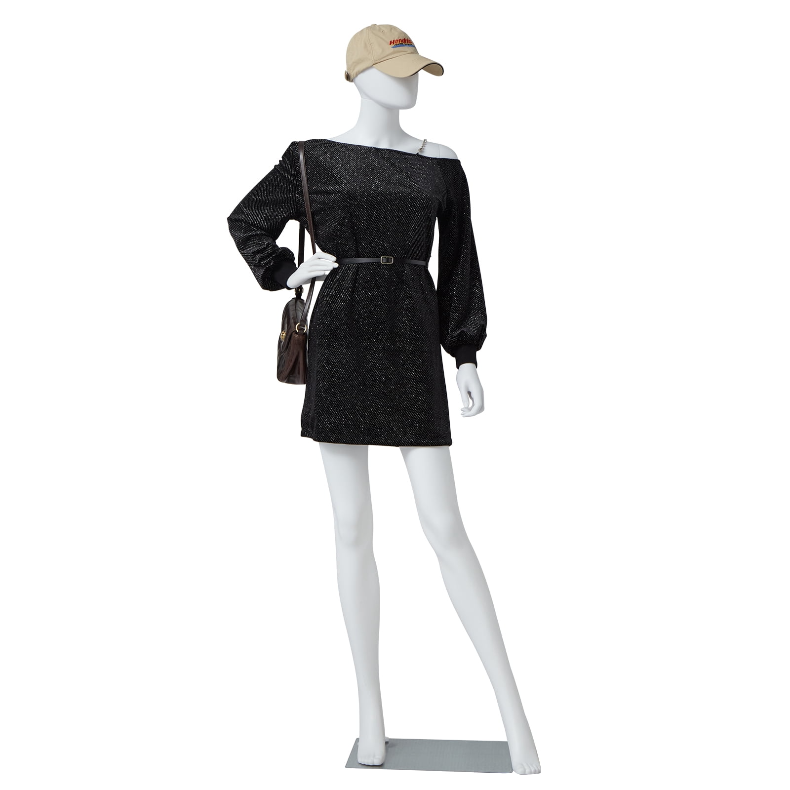 Kinbor 70Inch Full Body Female Mannequin Dress Form Adjustable with Metal Base for Retail Clothing Shops White