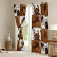 thumbnail image 3 of Homewish Western Cowboy Tribal Blackout Curtains Set of 2 (52x84 Each),Rustic Horseshoe Window Curtains,Brown Patchwork Cowhide Curtains and Drapes For Boys Kids,Breathable Home Decor, 3 of 6