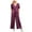 Purple, variant on gakvbuo Jumpsuits For Women Summmer Dressy Wedding Women Solid Pocket Romper Short Sleeve V-neck Belt Loose Overalls Jumpsuit