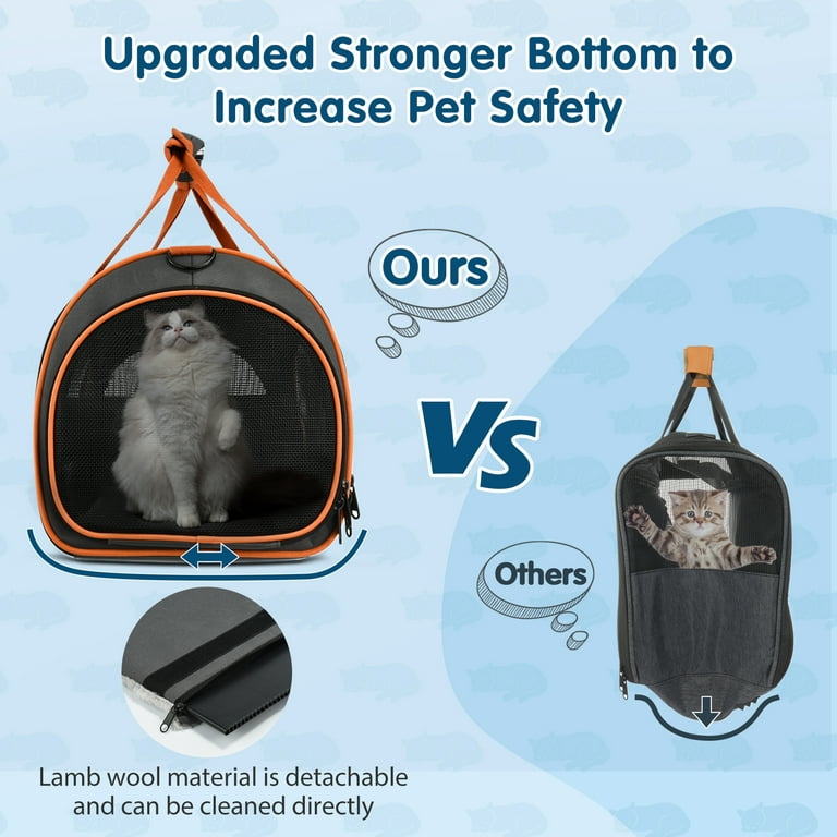 OKMEE Cat Travel Carrier Airline Approved, Soft Slide Pet Carrier