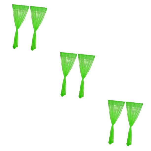 Cortina de Cocina Bewildely de 2 Paneles Gasa Transparente Verde 200x270cm