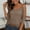 Khaki, variant on Women's Cold Shoulder Cage-Sleeve Top, Three-Quarter Sleeve, Solid Color, Casual Knit Fabric with Cutout Detail, Everyday Fashion Blouse Black S