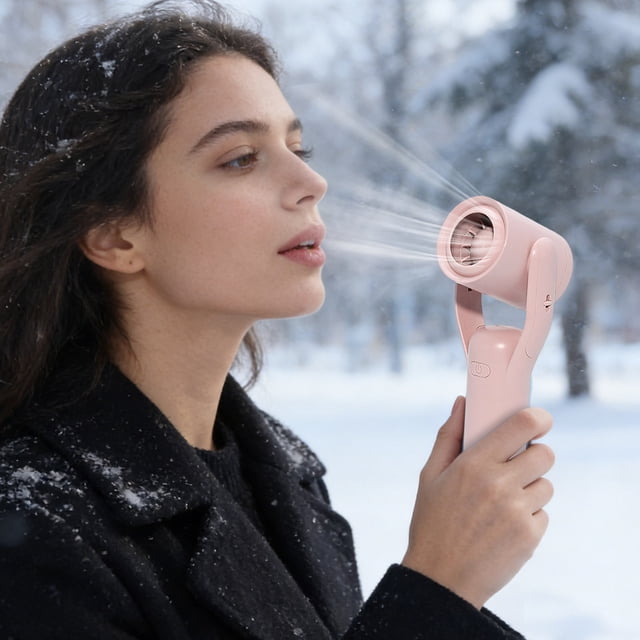 Portable Usb Rechargeable Handheld Fan - Mini High Speed Personal Fan with Microphone Design Quiet Operation for Home Office, Pink, JKODE