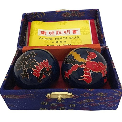 Baoding Balls Chinese Health Massage Exercise Stress Balls - Blue Dragon #2