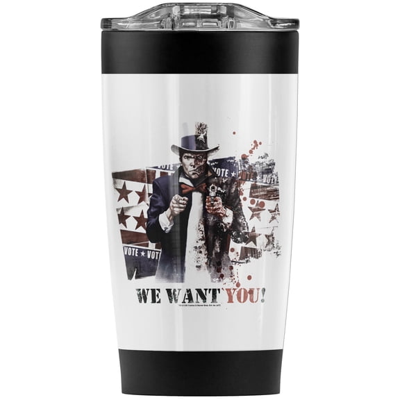 Batman: Arkham City TwoStainless Steel Tumbler 20 oz Coffee Travel Mug/Cup, Vacuum Insulated & Double Wall with Leakproof Sliding Lid | Great for Hot Drinks and Cold Beverages