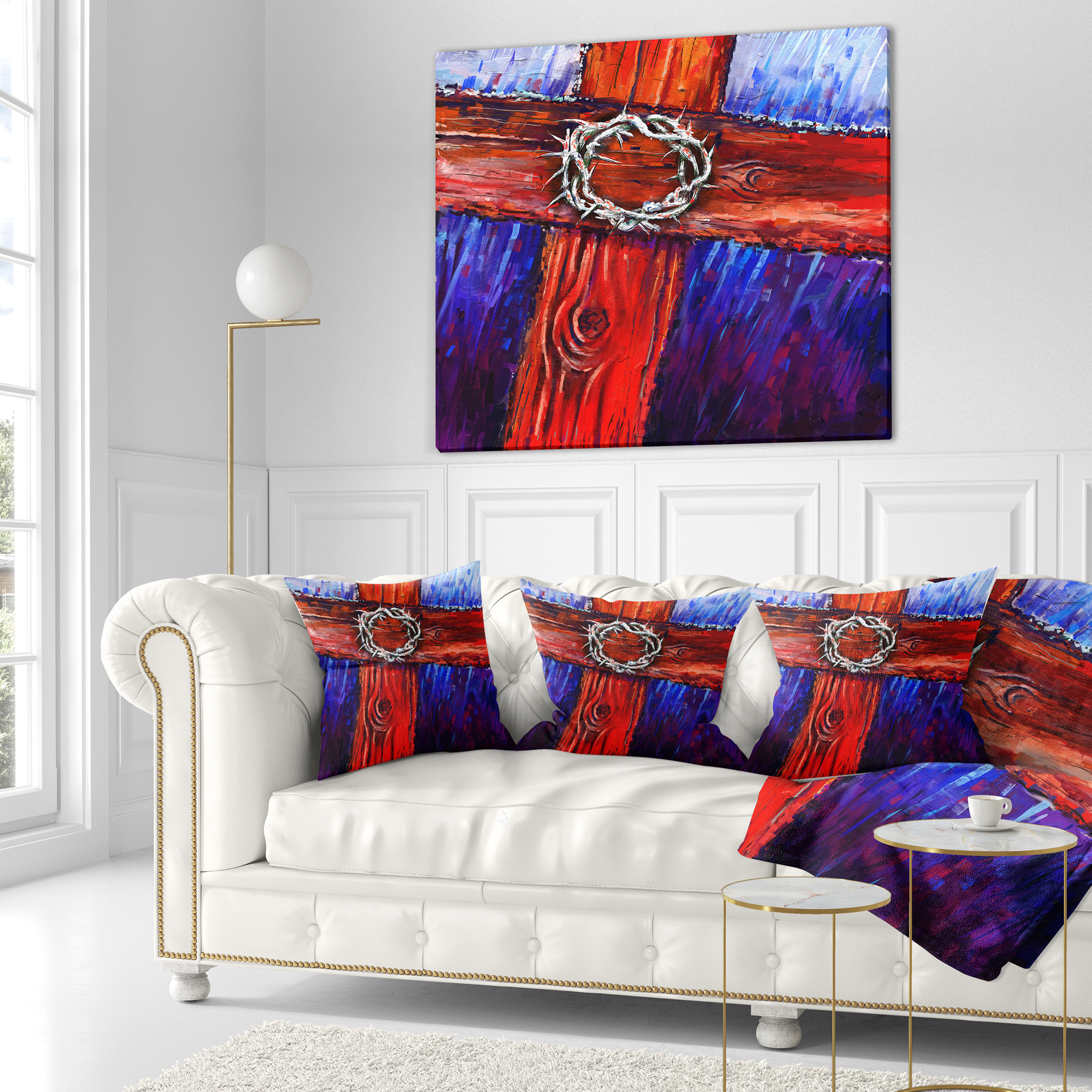 Designart Crown of Thorns - Abstract Throw Pillow - 16x16