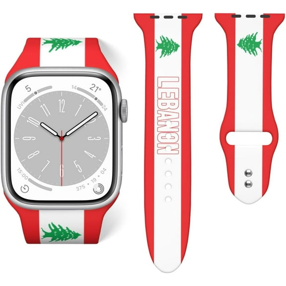 Lebanon Flag Watch Band For Apple Wristband Band For Iwatch Series Soft Silicone 38mm*40mm