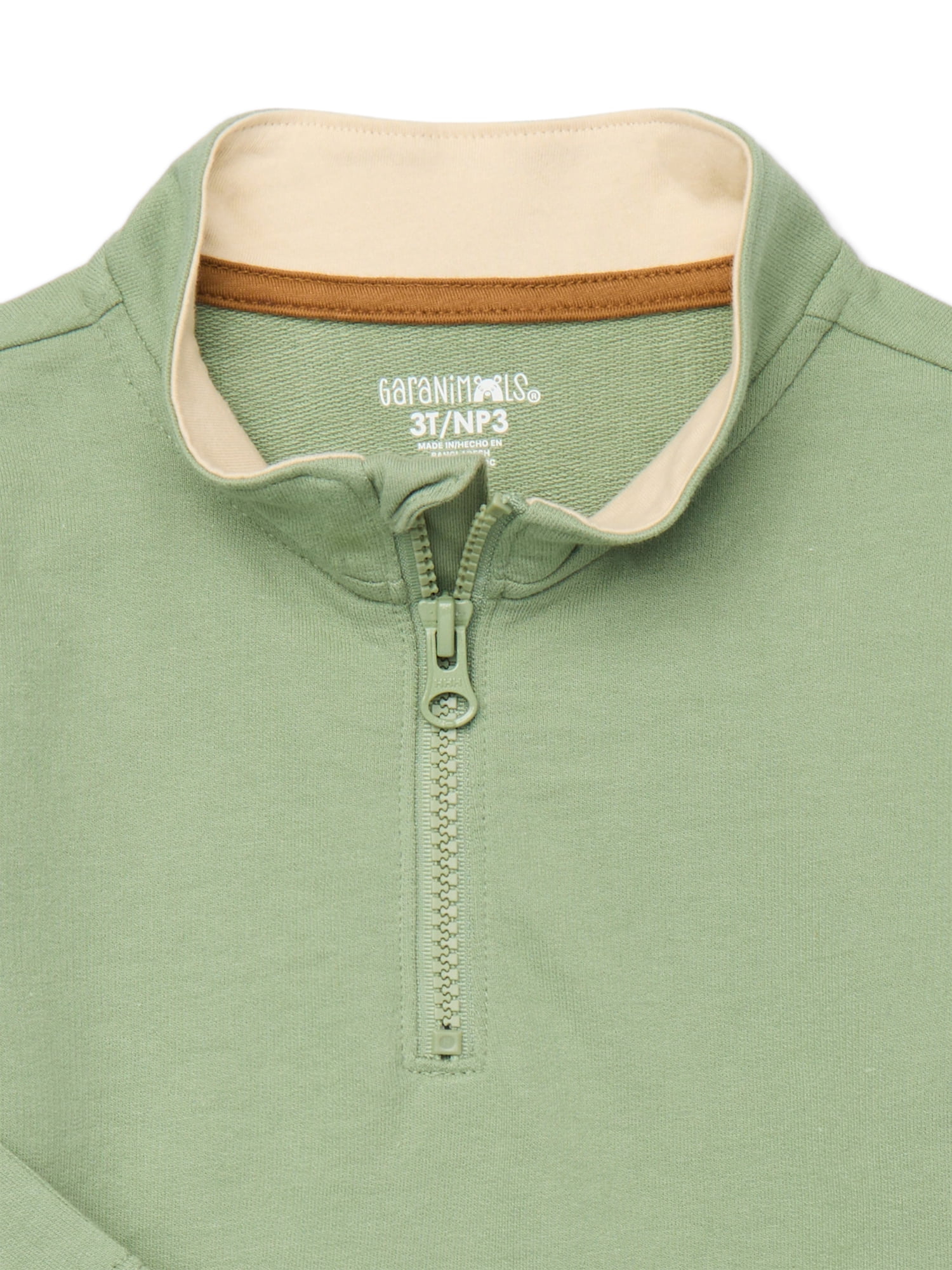 Garanimals Toddler Boys Quarter Zip Pullover with Long Sleeves, Sizes 18M-5T