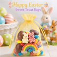 thumbnail image 4 of 100 Pack Gold Organza Bags 5 x 7 Inch, Premium Small Mesh Bags With Drawstring, Sheer Mesh Gift Packaging Bag for Easter Party Wedding Favors, 4 of 7