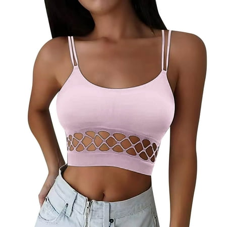 

Women Sexy Fishnet Bra Beautiful Back Hollow Wrapped Chest Small Vest Sling Ladies Camis Party Street Club Camisoles Dailywear