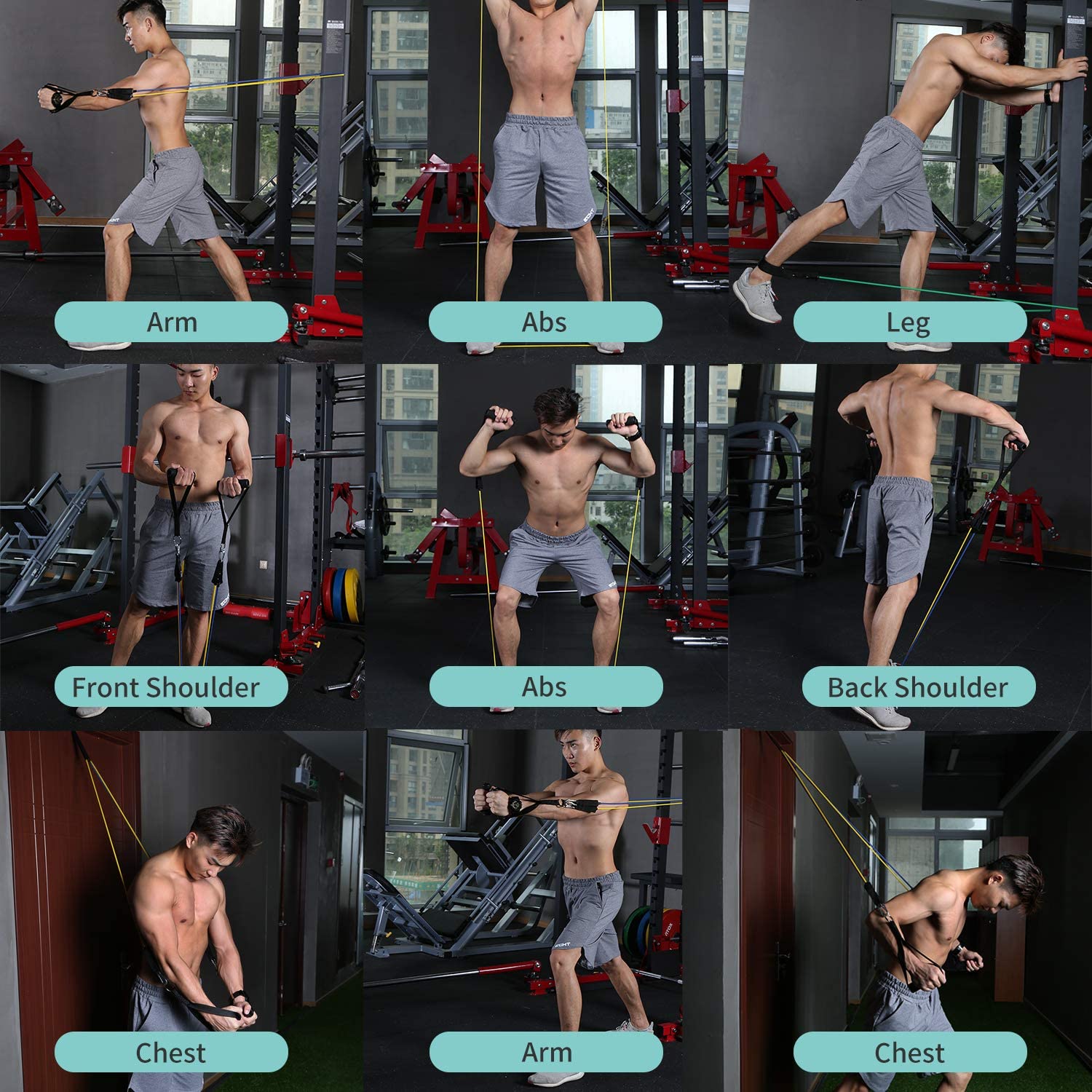 BN-LINK 150 lbs Resistance Bands Set with Handles photo 3