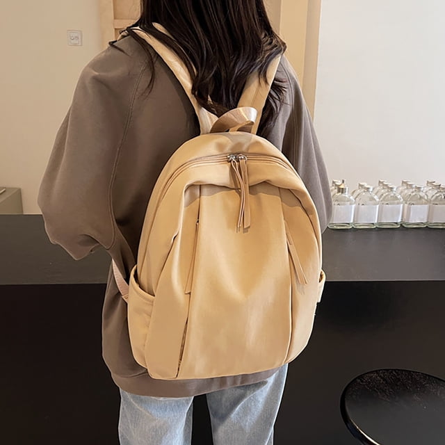 Mochila coreana para estudiantes universitarios, para hombre y mujer, ligera, de color liso, para deportes al aire libre, resistente al agua y con compartimento para portátil, ideal para la