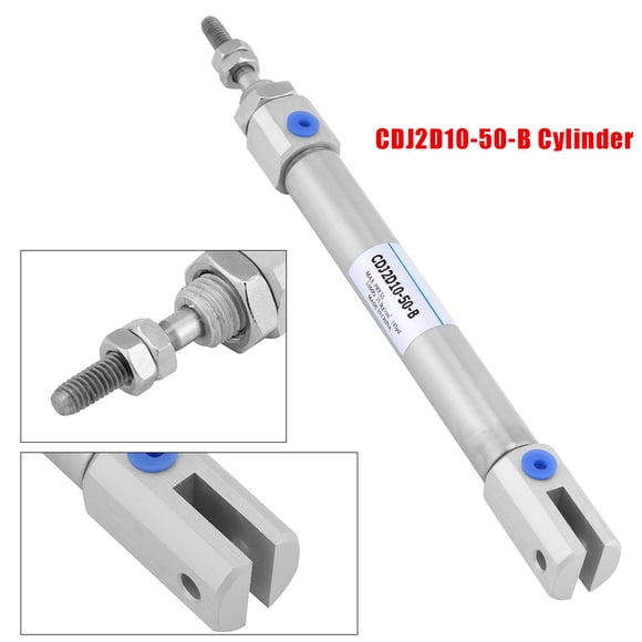 Cilindro Neumlico de DoBle Acción 1, de 50 mm, Diámetro de 10 mm, Acero inoxidable, resistente, Tamamo Compacto, Para de Aire Con Puerto de tubo Adecuado M5X0,8, Temperatura, Temperatura