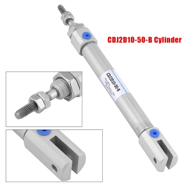 Cilindro Neumlico de DoBle Acción 1, de 50 mm, Diámetro de 10 mm, Acero inoxidable, resistente, Tamamo Compacto, Para de Aire Con Puerto de tubo Adecuado M5X0,8, Temperatura, Temperatura