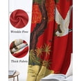 thumbnail image 3 of Red Traditional Kitchen Curtains Vintage Crane Pine Flowers Natural Cafe Short Curtains for Bathroom Blackout Window Curtain Grommet Small Window Treatment Drapes for Bedroom Living Room 27.5"x39"x2, 3 of 9