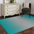 thumbnail image 3 of 2.7x5 Area Rugs, Teal Grey Ombre Non-Skid Rubber Backing Large Rectangle Rugs - Living Room Bedroom Home Office, Gradient Contemporary Abstract Art Indoor Floor Mat Carpets Washable Rug, 3 of 9