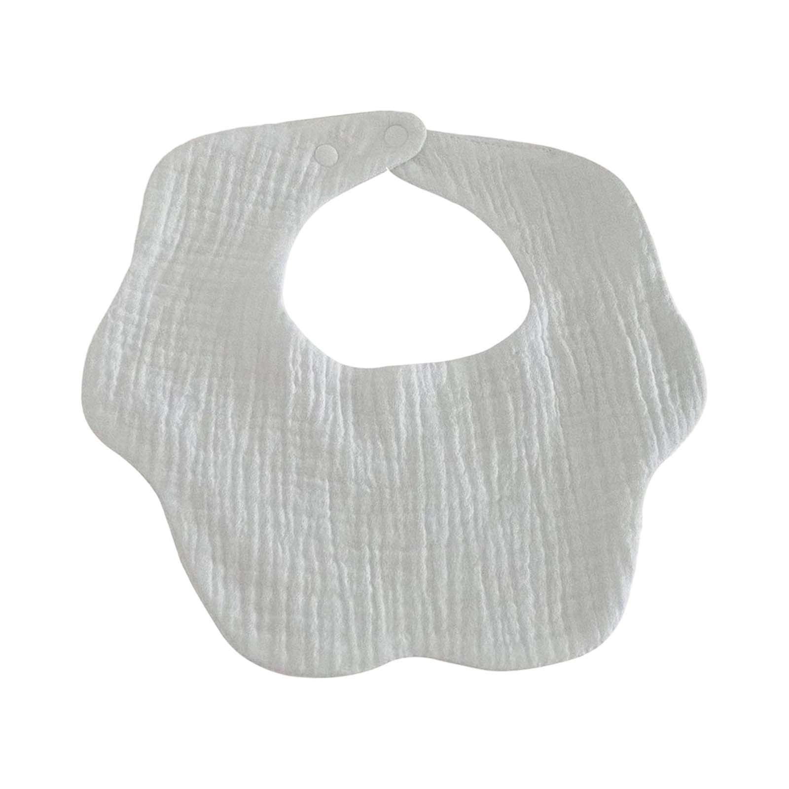Gtoiithly Baby Bibs Petal Shape Soft Absorbent Infant Drool Bibs with Adjustable Snaps for Newborns 0-24 Months White 0-1 Years