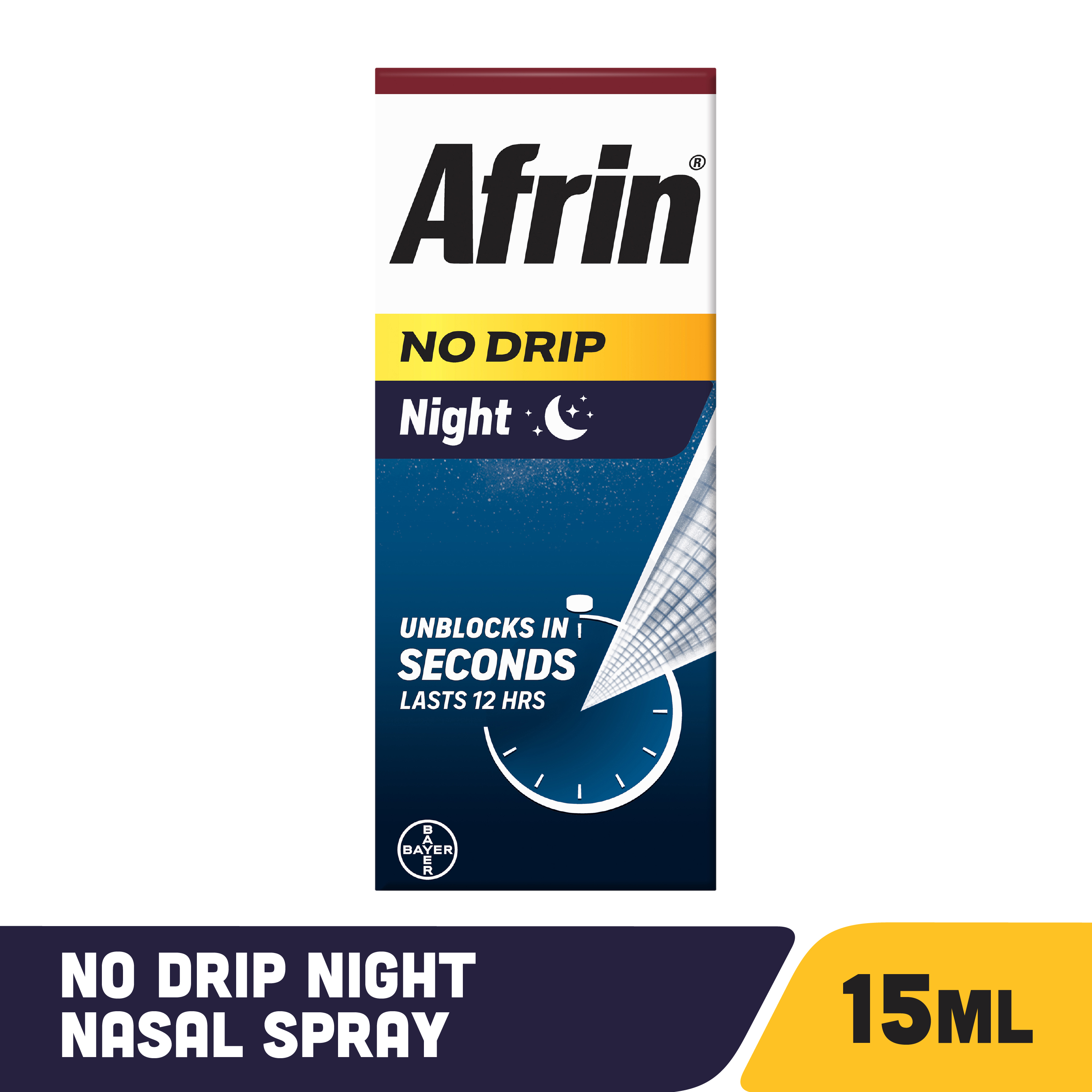 Afrin No Drip Night Pump Nasal Mist - Fast and Powerful Relief from Nasal Congestion, Chamomile, 0.5 Fl Oz (Pack of 1)