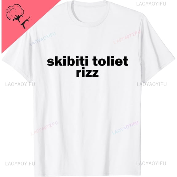 Skibiti Toilet Rizz Funny Viral Influencer Brain Rot Slang T-Shirt Cotton Funny Gifts Unisex Summer Tops Custom Graphic Tshirts