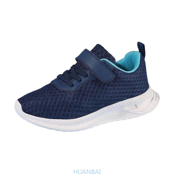 HUANBAI Breathable Mesh Sneakers For Boys Lightweight Comfortable Running Shoes Non Sole Durable Casual Athletic Footwear For Kids All Season ,(7-8 Years Blue) Size ,13