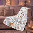 thumbnail image 5 of Adorable Woodland Animal Watercolor Scene, Festive Holiday Scene, Warm Flannel Blanket for Living Room and Reading Nook, Art Lovers Friendship Gift, Festive Home Decor, 5 of 7